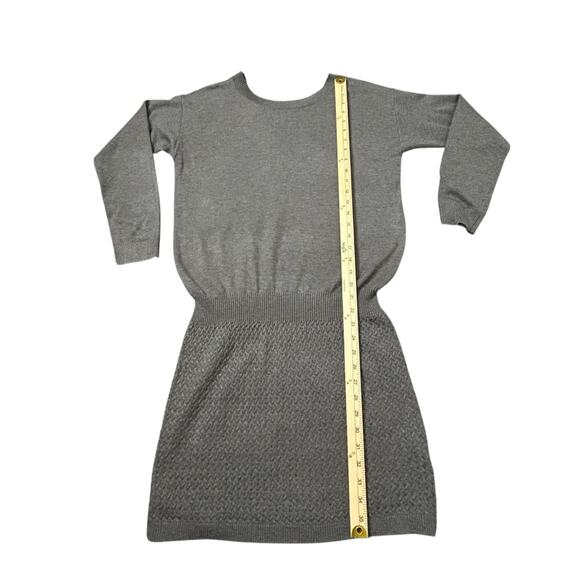 Laundry Sweater Dress Womens Size S Gray Blouson Cutout Back Mini Stretch Soft - Picture 7 of 11